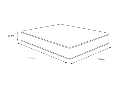 Matelas 135x200 cm Ressorts ensachés et Mémoire de forme - Actiflex Tech