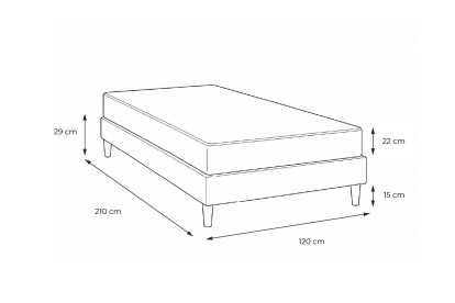 Ensemble Matelas Sommier 120x210 cm - Sommier Blanc (en kit) - Actilatex Form
