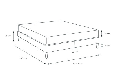 Ensemble Matelas Sommier 200x200 cm - 2 Sommiers Noir - Vitalspring