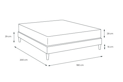 Pack lit complet 180x200 cm - Matelas + Sommier Gris (en kit) + 2 oreillers + Couette - Vitalspring Recover