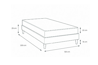Ensemble Matelas Sommier 120x220 cm - Sommier Gris (en kit) - Actiflex Form