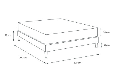 Pack lit complet 200x200 cm - Matelas + 2 Sommiers Blancs + 2 oreillers + Couette - Trente PLUS