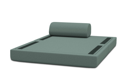 Canapé 2 places convertible et modulable - Tissu lisse Vert