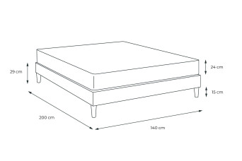Ensemble Matelas Sommier 180x200 cm - Sommier Blanc (en kit) - Actilatex Ergo