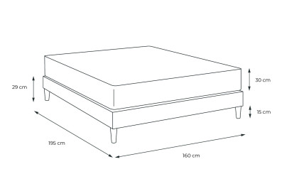 Ensemble Matelas Sommier 160x195 cm - Sommier Blanc (en kit) - Buckingham