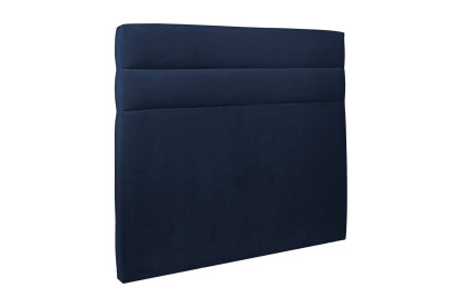 Lit 200x200 cm - Sommier à lattes H29 cm + tête de lit à lignes - Tissu Velours Bleu Océan