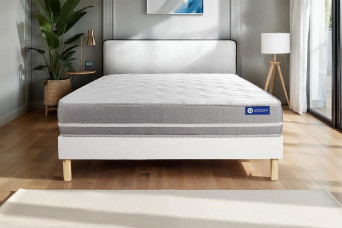 Ensemble Matelas Sommier 120x210 cm - Sommier Blanc (en kit) - Actilatex Touch