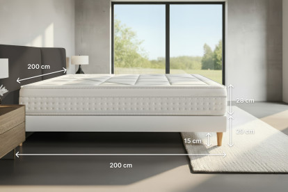 Ensemble Matelas Sommier 200x200 cm - 2 Sommiers Blanc - Vingt-Huit