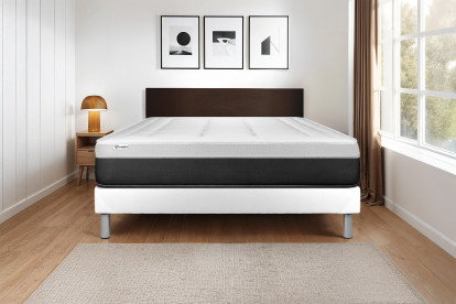 Ensemble Matelas Sommier 90x200 cm - Sommier Blanc (en kit) - Vital Form
