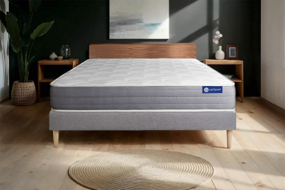 Ensemble Matelas Sommier 80x190 cm - Sommier Gris (en kit) - Actiflex Dream