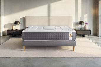 Ensemble Matelas Sommier 160x200 cm - Sommier Gris (déjà monté) - Vingt-Six