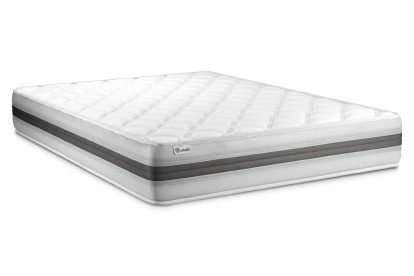 Ensemble Matelas Sommier 140x200 cm - Sommier Blanc (déjà monté) - Vitalmemo Back