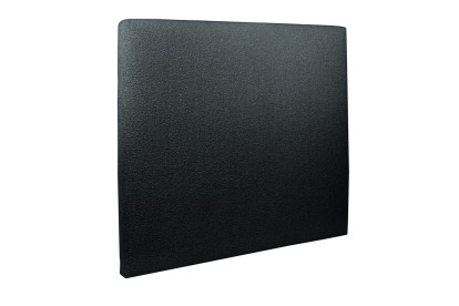 Lit coffre 140x190 cm avec Tête de lit tapissée - Tissu Bouclette Noir
