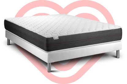 Ensemble Matelas Sommier 140x190 cm - Sommier Blanc (en kit) - Vitalspring