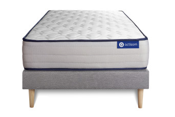 Ensemble Matelas Sommier 90x190 cm - Sommier Gris (en kit) - Actilatex Form