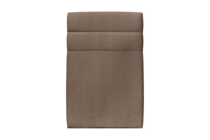 Lit 90x190 cm - Sommier à lattes H29 cm + tête de lit à lignes - Tissu Velours Taupe