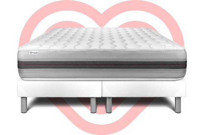 Ensemble Matelas Sommier 180x200 cm - 2 Sommiers Blanc - Vitalspring Recover