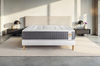 Ensemble Matelas Sommier 200x200 cm - Sommier Blanc (en kit) - Vingt-Six