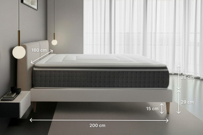 Ensemble Matelas Sommier 160x200 cm - 2 Sommiers Blanc - Vingt-Six PLUS
