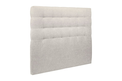 Lit 140x190 cm - Sommier tapissier H29 cm + tête de lit capitonnée - Tissu Toile natté Beige Clair
