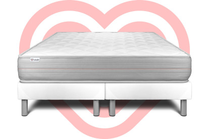 Ensemble Matelas Sommier 160x200 cm - 2 Sommiers Blanc - Vitalmemo