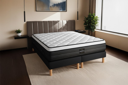 Matelas 90x190 cm Ressorts ensachés et Mémoire de forme - Suite