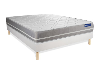 Ensemble Matelas Sommier 180x200 cm - Sommier Blanc (en kit) - Actiflex Touch