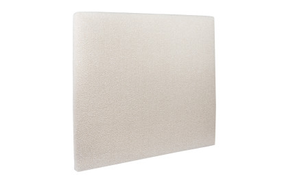 Lit coffre 140x200 cm avec Tête de lit tapissée - Tissu Bouclette Beige Clair