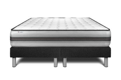 Ensemble Matelas Sommier 160x200 cm - 2 Sommiers Noir - Vitalpower Recover