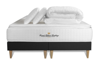 Pack lit complet 160x200 cm - Matelas + 2 Sommiers noirs + 2 oreillers + Couette - George V