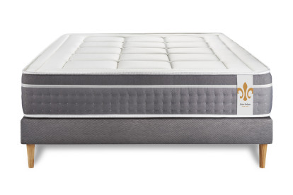 Ensemble Matelas Sommier 160x200 cm - Sommier Gris (déjà monté) - Trente