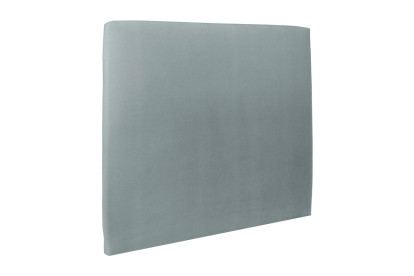 Lit 140x190 cm - Sommier tapissier H35 cm + tête de lit tapissée - Tissu Velours Gris Bleuté