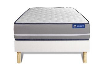 Ensemble Matelas Sommier 80x190 cm - Sommier Blanc (en kit) - Actilatex Pur