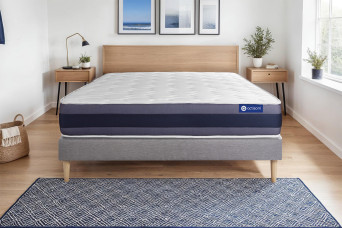 Ensemble Matelas Sommier 135x200 cm - Sommier Gris (en kit) - Actiflex Morpho