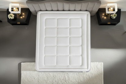 Ensemble Matelas Sommier 140x200 cm - Sommier Gris (déjà monté) - Trente