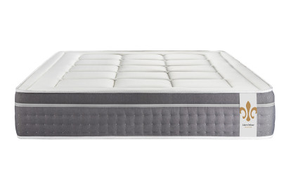 Pack lit complet 140x190 cm - Matelas + Sommier Gris + 2 oreillers + Couette - Trente