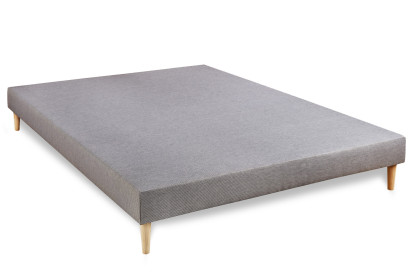 Ensemble Matelas Sommier 140x190 cm - Sommier Gris (déjà monté) - Trente