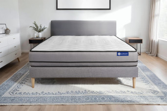 Ensemble Matelas Sommier 120x190 cm - Sommier Gris (en kit) - Actiflex Night