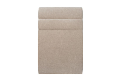 Lit 90x190 cm - Sommier tapissier H29 cm + tête de lit à lignes - Tissu Toile natté Beige Brun