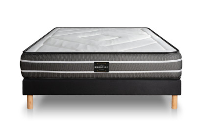 Ensemble Matelas Sommier 140x200 cm - Sommier Noir (en kit) - Exclusive