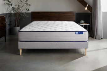 Ensemble Matelas Sommier 200x200 cm - Sommier Gris (en kit) - Actiflex Form