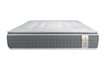 Pack lit complet 140x200 cm - Matelas + Sommier Gris + 2 oreillers + Couette - Vingt-Six PLUS