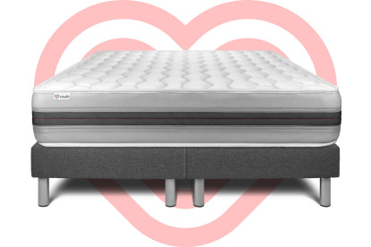 Ensemble Matelas Sommier 200x200 cm - 2 Sommiers Gris - Vitalspring Recover