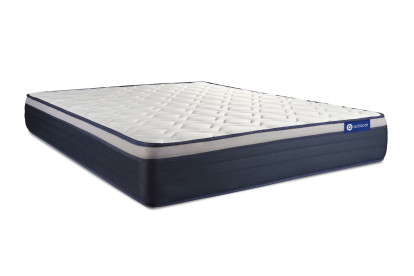 Ensemble Matelas Sommier 120x200 cm - Sommier Blanc (en kit) - Actimemo Max