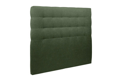 Lit coffre 180x200 cm avec Tête de lit capitonnée - Tissu Toile natté Vert Kaki