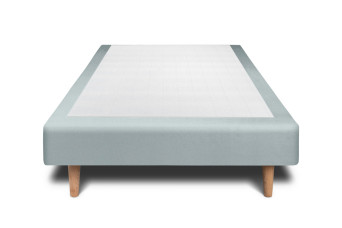 Sommier Tapissier 90x190 cm - H29 cm - Velours - Gris bleuté