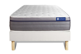 Ensemble Matelas Sommier 80x190 cm - Sommier Blanc (en kit) - Actiflex Zen