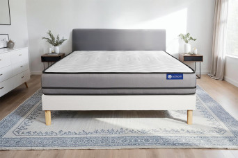 Ensemble Matelas Sommier 160x190 cm - Sommier Blanc (en kit) - Actiflex Night