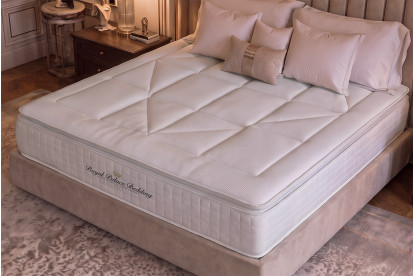 Ensemble Matelas Sommier 140x190 cm - Sommier Blanc (déjà monté) - George V