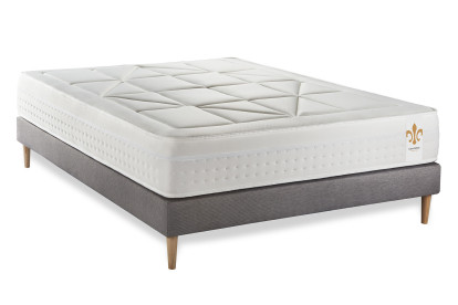 Ensemble Matelas Sommier 140x200 cm - Sommier Gris (déjà monté) - Vingt-Huit